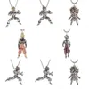 Подвесные ожерелья мода Личность Желтые волосы Мускулистые самураи подвесной колье для мужчин панк -аниме персонажи сражаются с ювелирными изделиями Sun Wukong Y240420