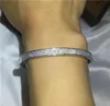Vecalon Infinity Pave Setting 5A Kubikzirkonia Engagement Armband Weißgold gefülltes Manschettenknopf Frauen Hochzeitszubehör Geschenk9963381