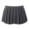 Spódnice damskie bowknot plisowane mini krótkie modne mody swobodny stały kolor wbudowane szorty Miniskirt School Girl Mundlid Streetwear