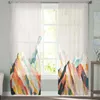 Gordijn Abstract Oil Painting Mountain Illustratie Pure gordijnen voor slaapkamer woonkamer voile raam kinderen tule