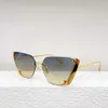 Sunglasses High quality alloy cat eye personality round frame multicolor sunglasses for women Gold brand Designer Summer hen Party sunglass d240429