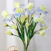 Dekorative Blumen künstlicher Iris Blumenzweig Bouquet Real Touch Simulation für Hochzeit Home Tischdekor Seide gefälschte Partyzubehör