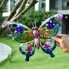 Decorazioni 1pc colorato in metallo 3D farfalla/sirena decorazione caviglia per farfalla grande giardino grande decorativo arte decorativa per recinzione di recinzione ornamento