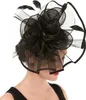 Chapéus de aba larga Chapéus de balde fascinador igreja feminina Organza Kenducky British Bride Tea Party Chapé