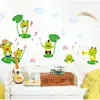 Autocollants muraux dessin animé Happy Frog Sticker for Kids Room Child's Child's Home Decoration Mural Animals Nursery Wallpaper