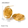 Boucles d'oreilles étalon Youthway 18K Gold plaqué simple en acier inoxydable Spirale irrégulière Bijoux à tendance imperméable des femmes 2024