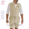 Letnie garnitury ślubne dla mężczyzn Slim Fit Groom 2 -częściowe kamizelki Zestaw Groomsmen Prom Short Pants Tuxedo trajes Eleganckie para hombre 240419