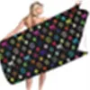 Serviette de bain imprimée à la mode, serviette douce et épaisse de haute qualité, créatrice en couple, cadeau de serviette jacquard plage de natation sportive