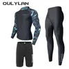 Swimwear Women's Ollylan Men's 2-3 Piece Rash Guard With Boy Shorts à manches longues Zipper de maillot de bain de maillot de bain WETSuit WETSIOT