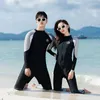 Frauen Badebekleidung 2024 Koreanische Langhülle Rash Guards Paare Multi -Stücke Badeanzug Patchwork Reißverschluss Badeanzüge Surfing Hose