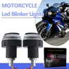 2pcs motocicleta giratal sinais de guidão luzes LED LUZES BRANCO Turn Signal Luzes de corrida 12V marcador lateral e luz indicadora de direção
