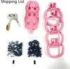 Pink Chastity Cage för män med 4 kukringar och silikonspikar Nylonharts Penis Lock Bondage Gear Accessories Kit BSDM Toys for Couples Sex (Purple-Flat-A5Z)