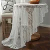 Tafeldoek kant retro mesh tafelkleed rustieke bruiloft wit ronde ronde feestje decor picknick achtergrond