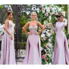 Robes 2021 Bridesmaid Purple Light Overskirt Sirène Sans manche en dentelle sans manche