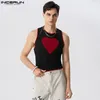 Men Tank Tops Patchwork O-neck Sleeveless Streetwear Fitness Casual Crop Tops Sexy Unisex Fashion Vests Men S-5XL INCERUN 7 240428