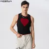 Mężczyzny Tank Tops Patchwork O-Neck Bez rękawów Streetwear Fitness Fitness Casual Crop Tops Sexy unisex kamizelki modowe Mężczyźni S-5xl Inderun 7 240428