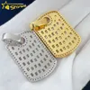 Hot Sell Sell 925 Silver Emerald Diamond Diamond Cionicino hip Hop Dog Tags Charms D Color Coissanite Necklace Cioncant Cipant Out JewelryDesigner Jewelry