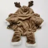 Dog Apparel Pet Christmas Elk Transform Cloth White Sheep Dress Plus Velvet Thickening Lovely Clothes For Teddy 2 Size