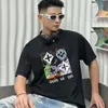 T Shirt Mens Shorts Tracksuits Designer Printing Letter Black White Grey Rainbow Color Summer Fashion Cotton Cord Top Short Sleeve