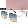 Mui Mui Square Frame Métal Lunettes de soleil pour femme Logo Temple Temple Mentide Designer Sunglasses Anti Radiation Polarize Sun Glasses Man Luxury Shade Sunlight Eyeglass