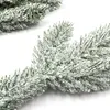 Decorative Flowers 10pcs Artificial Pine Branch Snow On Green Leaves Realistic Pines Needles 25cm/9.8" Stems Picks DIY Christmas Tree Party