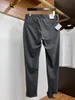 Męskie spodnie wiosna haftowane brunello proste cucinelli Business Casualne spodnie czarno -szare
