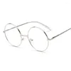 Lunettes de soleil Fashion Simple Unisexe Round Plain Lunes pour hommes Femmes Metal Frame de mariage Party Partye Hinge Spring