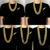 Punk Exaggerated Thick Chain Gold Plated Necklace Men Personalized Fashion Jewelry DIY Waist Chain Bag Chain Po Props 240429