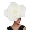 Sombreros de ala anchos sombreros de cubo para la banda de la banda del cabello de la flor del bocadillo del cabello de la flor grande para el tocado del tocado de la alduza de la alduza de la alduza de la fotografía accesorios para el cabello Y240426