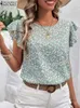 Women's Blouses Shirts ZANZEA Summer Elegant Floral Printed Blouse Woman Short Slve O-Neck Tops Female Holiday Shirt Bohemian Casual Party Chemise Y240426