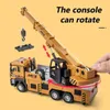 Electric/RC Car 1 50 Scale Truck Crane Eloy Car Model Ljusljudeffekt Diecast Car Toys For Boys Birthday Present Kids Toys Car Collection T240428