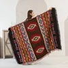 Tribal Blankets Indian Outdoor Rugs Camping Picnic Blanket Boho Decorative Bed Plaid Sofa Mats Travel Rug Tassels Linen 240409