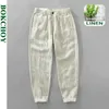 Men's Pants Summer new 100% linen casual pants for mens thin straight breathable oversized Trousers C1606 Q240429