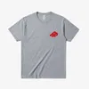 Męskie koszulki Akatsuki Cloud Symbole Drukuj mężczyźni T-shirty Strtwear Anime Short Slve T koszule 2024 mężczyzn Kobiety Bawełniane bawełny T Sporty Tops Y240429