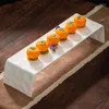 Platen creatieve vaste kleur keramische boog brugplaat restaurant sushi dessert snack moleculaire gerechten specialiteit servies