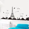 Autocollants muraux Kakuder Eiffel Tower Autocollant PVC décor amovible Mural Decal Adesivo de Parede Salle Decoration Drop Ship 2024