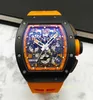 Designer mechanische Uhren Luxus -Herren Uhren Sportwachen Serie RM 011 Orange Keramik in limitierter Auflage Herren Mode Freizeitsport Mechanical Watch