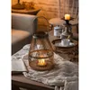 Kandelaars retro bamboe storm lantaarn bed ontbijt rattan creatieve slaapkamer vloer lamp kandelaar buiten ornament decoratie