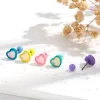 Stud Earrings 5Pcs/Lot 20G Stainless Steel Piercing Screw Plastics Ball Color Love Heart For Girls Pink Ear Bone