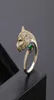 Personalità della moda Alter Leopard Head Micro intarsiatura Ring zircone Donne maschile e oro anelli aperti amanti di gioielli Gifts4066708