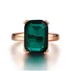 Anneaux de mariage Anneaux Natural Emerald Ring Zircon Diamond S for Women Engagement avec Green Gemstone 14K Rose Gol Fine Jewelry Drop Dhg Dhsxt