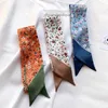 Scarves 2023 Spring Long Scarf For Women Small Flower Silk Bag Tie Ribbon Hair Band Elegant Dress Decoration Luxury Neck Wraps