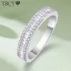 Band Rings TBCYD 0.5CT Womens Colorful Mosonite Ring S925 Silver Round Rectangular Diamond Set Eternal Wedding Ring Jewelry J240429