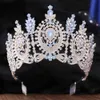 Tiaras 11 couleurs Baroque Fleur Full Crystal Tiara Couronne pour femmes Robe de luxe de mariage Reine Bride Bride Couronne Accessoires