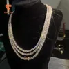 2024 Best Selling Hip Hop Iced Out Jewelry S925 3mm 4mm Loose Synthetic Stone Moissanite Diamond Tennis Necklace