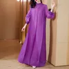 Sukienki swobodne Eleganckie letnie fioletowe miyake plisowane szlafrok Wysokiej jakości kobiety stola