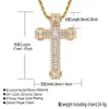 Pendant Necklaces Instagram Personalized Hip Hop Cross Necklace Pendant with True Gold Micro inlay T-shaped Zircon Street Fashion Mens Jewelry