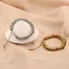 Связь браслетов модные 6 -мм извращенная коренастая цепь из нержавеющей стали для женщин девочки Серебряное золото.