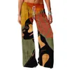 Spodnie damskie Capris Spring African Lady Print Spodnie Vintage Fashion Women Summer Spodnie Stylowe swobodne luźne spodnie Y2K Trendy miękkie ubrania Y240429