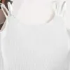 Zbiorniki damskie Camis seksowne żebro dzianiny szczupły backless zbiornik damski suma biała biała kadrowa top ulica rocznika koreańska moda kamizowa Y2K ubrania D240427